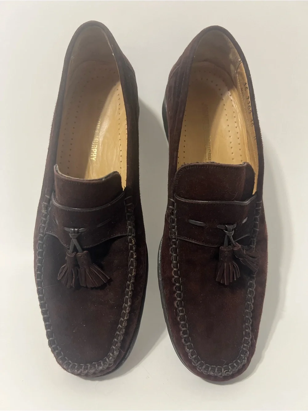 Johnston & Murphy Suede Slip on Business Casual Moccasin Loafer Brown Size 10